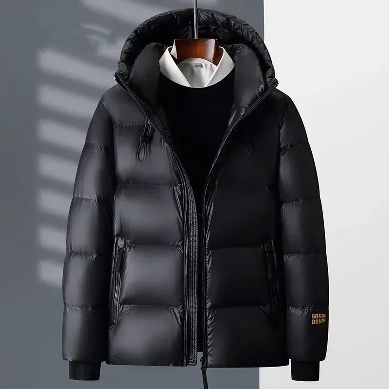 Black Gold Goose Down Jacket Men\'s Winter Hooded New Style Cold-Proof Super Thick Winter Clothing Men\'s Thickened Coat