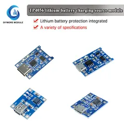 5V 1A Micro USB Type-c Lithium Battery Charging Board Charger Module+Protection Dual Functions TP4056 18650 For Arduino