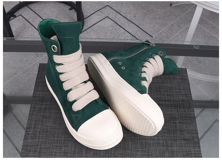 High Street R0 Green Felt Sneaker Big Shoes Lace Casual Shoes Men\'s Shoes Women\'s Casual Shoes