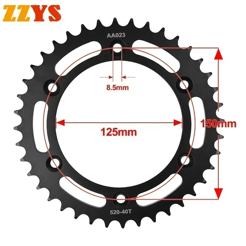 520 40T 41T 42T 45T 46T 48T 49T 50T 51T 52T Tooth Rear Sprocket Gear Star Wheel Cam Pinion For KT/M 790 Du/ke L 18-2024 2023 24