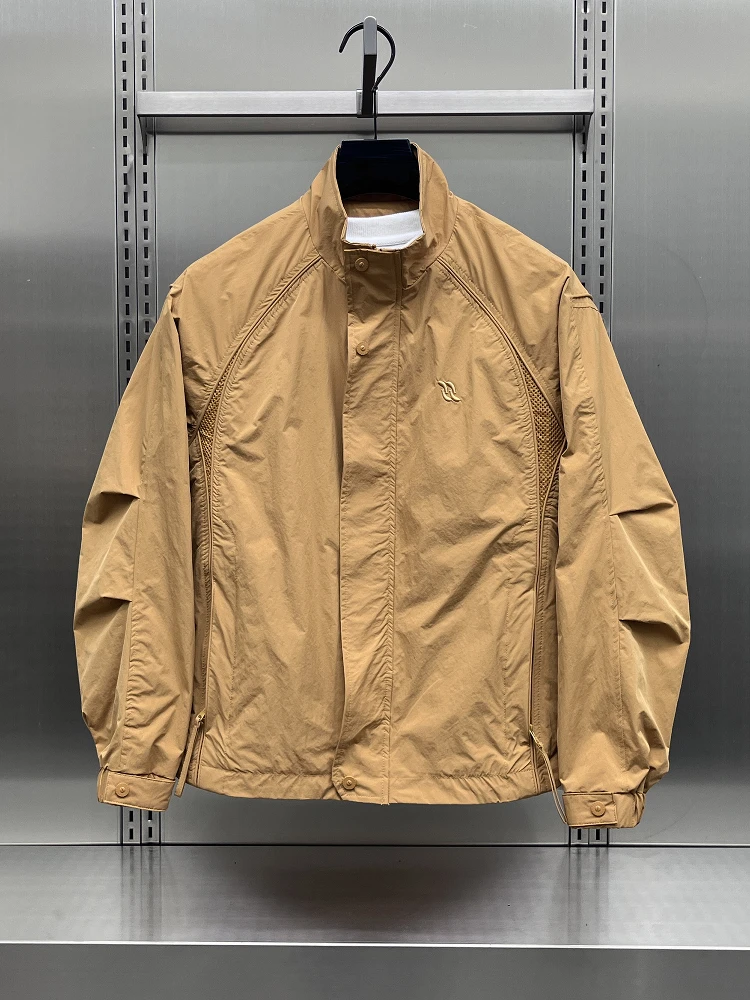 

Men's Jaet 2025 New Spring Korean Version High-End Patchwork Workwear Stand Collar Zipper Decorated Breathable Lightweight