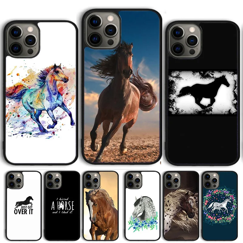 Horse Pony Pattern Phone Case Cover For iPhone 15 16 14 13 12 Pro Max mini 11 Pro Max XS X XR Plus Coque Shell