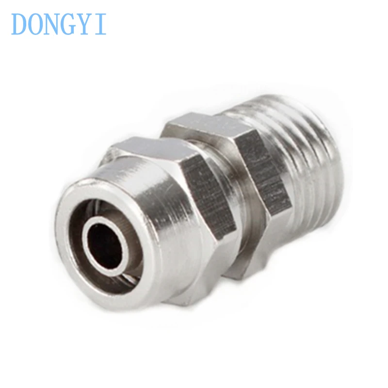 Pneumatic Quick Connection Fittings Brass Nickel Plated Lock PC PC12-01/02/03/04 PC14-02/03/04 PC16-02/03/04