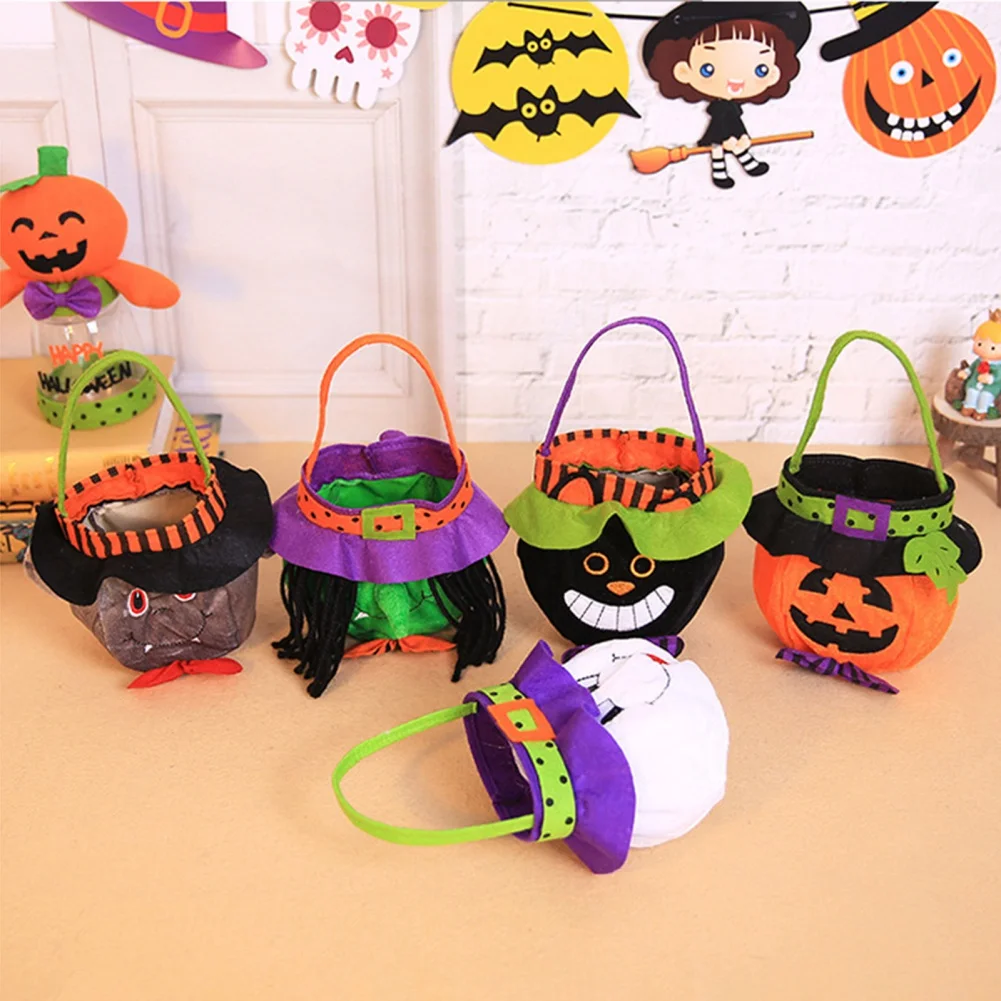 Handbag Cute Halloween Portable Pumpkin Bag Trick Or Treat Kids Candy Bag Happy Halloween Day Gift Pumpkin Backpack Shoulder Bag