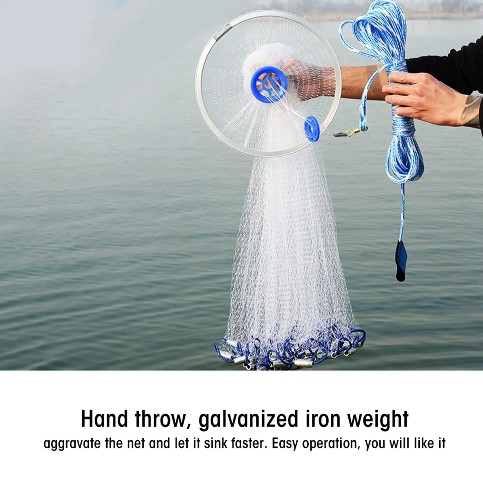 Fishing Net Hand Throw Fishing Net Outdoor Nylon Monofilament   Cast Hand Throw Fishing Mesh Net Nylon Fishing Net