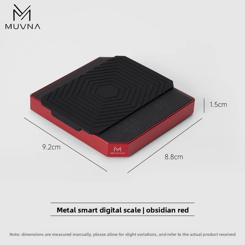 MUVNA Metal Smart Digital Scale for Weighing Italian-Style Hand-Drip Coffee Beans with Automatic Timer