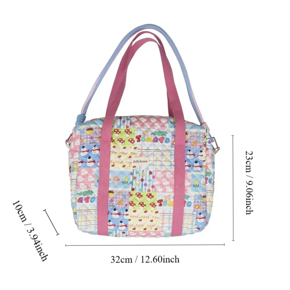 Borsa a tracolla per mamma in cotone moda borsa a tracolla multifunzionale con motivo colorato borsa portatile per pannolini dolce Baby