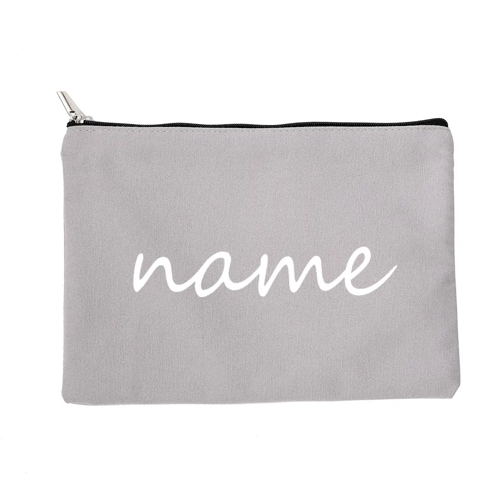 3Pcs Customized Name Makeup Bag with Zipper Closure, Portable Durable Makeup Pouch for Women, Perfect Gift