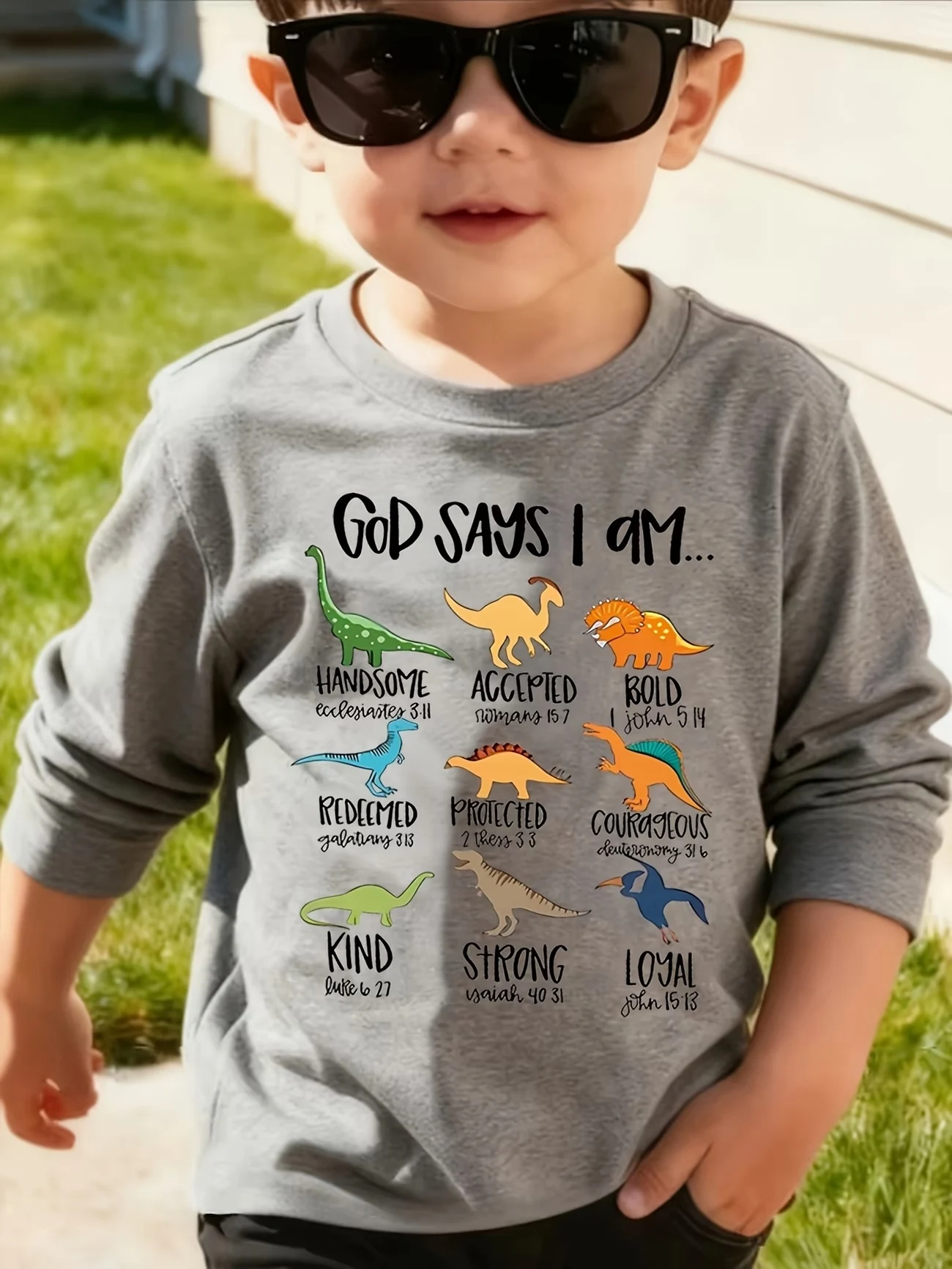 Long-sleeved, Crew-neck T-shirt Featuring A Cool, Stylish Cartoon Print