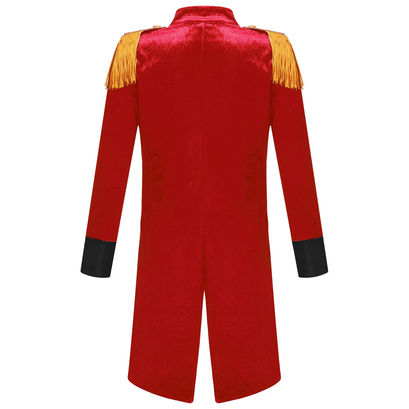 Kids Girls Boys Halloween Cosplay Costume Circus Ringmaster Tailcoat Tassel Jacket Red Showman Ringleader Lion Tamer Costume