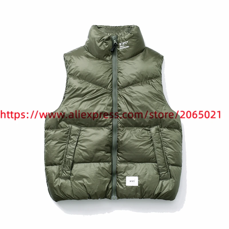 Solid Color Sleeveless WTAPS Bread Puffer Vest Jacket Parkas For Men Women 1:1 Best Quality Embroidered Logo Thicken Down Coats