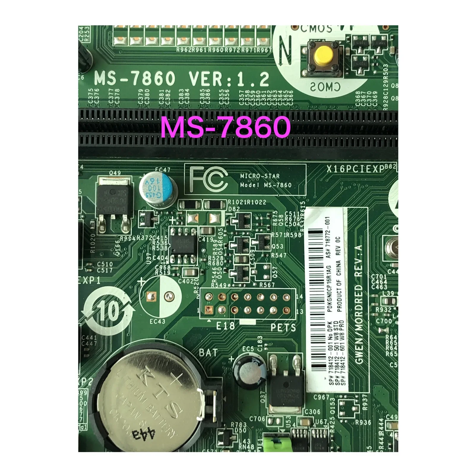 Geschikt voor HP ProDesk 498 G1 desktop-moederbord MS-7860 718412 -001 718772 -001 Moederbord 100% getest, volledig werken Gratis verzending