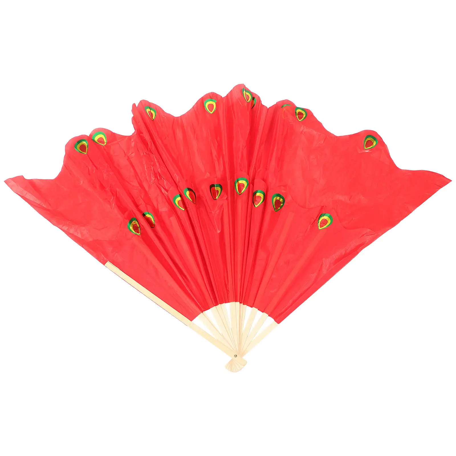 

Professional Folding Dance Fan for Stage Performance Yoga Exercise Lightweight Portable Cloth Wood Fan Convenient Practice