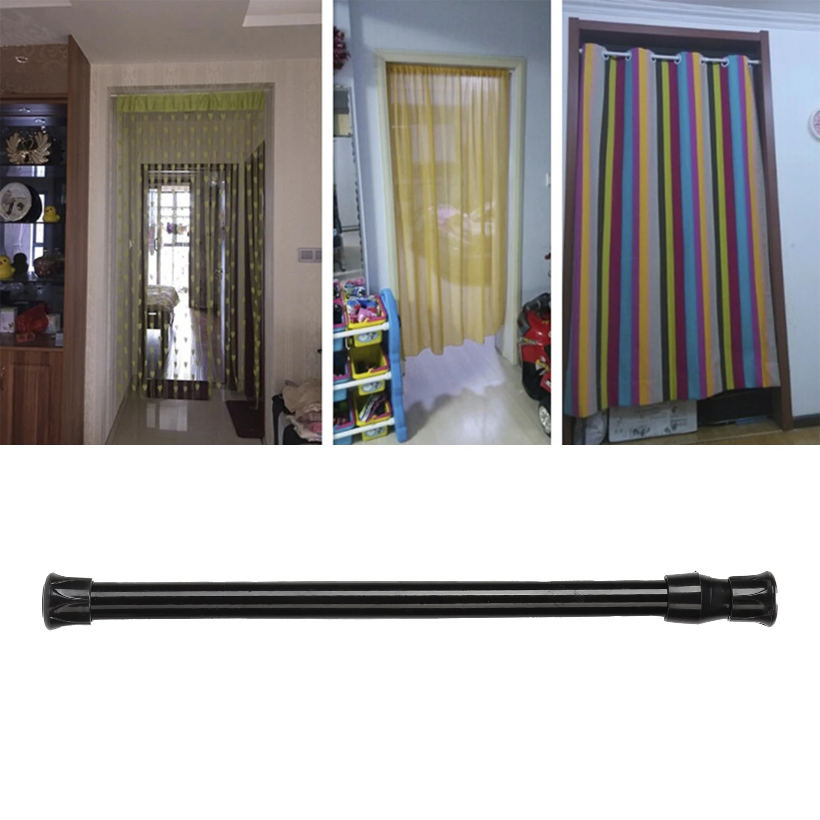 Window Curtain Rail Telescopic Spring Tension Rod For Kitchen Bathroom Wardrobe Utensils