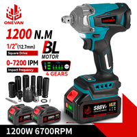 ONEVAN 1200N.M Brushless Electric Impact Wrench 1/2 inch Cordless 3in1 Screwdriver Wrench Power Tool For Makita 18V Battery Pin