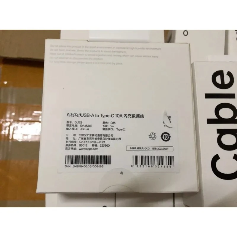 for OPPO OnePlus Realme 100W 10A Flash Charging Cable Original Genuine Fast Charge Data Cord Compatible with Multiple Devices