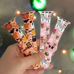Halloween Printed Silicone Strap for Apple Watch 40mm 41mm 44mm 45mm Pumpkin Bat Sport band Christmas Snowman Wrist bracelet