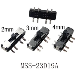 20PCS Mini Slide Switch 3Position 90° 8Pin SMT Micro Toggle Switch 2P3T 13x3.5mm H=2/3/4mm Slide Switch MSS-23D19A