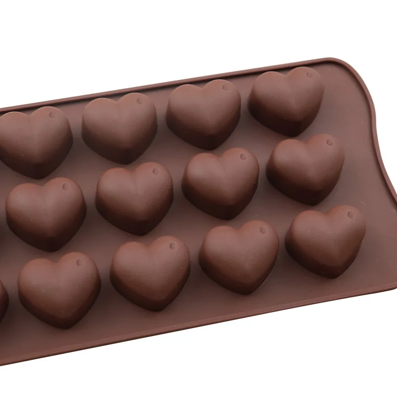 Wholesale 20pcs Silicone Cake Mold 15 Grid Heart-Shaped Chocolate Silicone Baking Mould with Raindrops 151