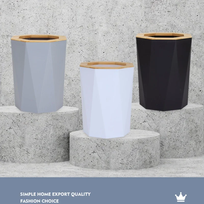 Ensemble d'accessoires de salle de bain hexagonaux en plastique bambou bois, usage domestique et hôtelier, 8 pièces, T227-8