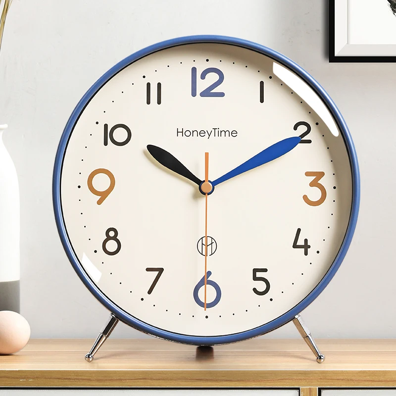 Silent Non Ticking Modern Table Clock Simple Quartz Desk Clock For Living Room Bedroom Home Sitting Room Office Classroom Decor