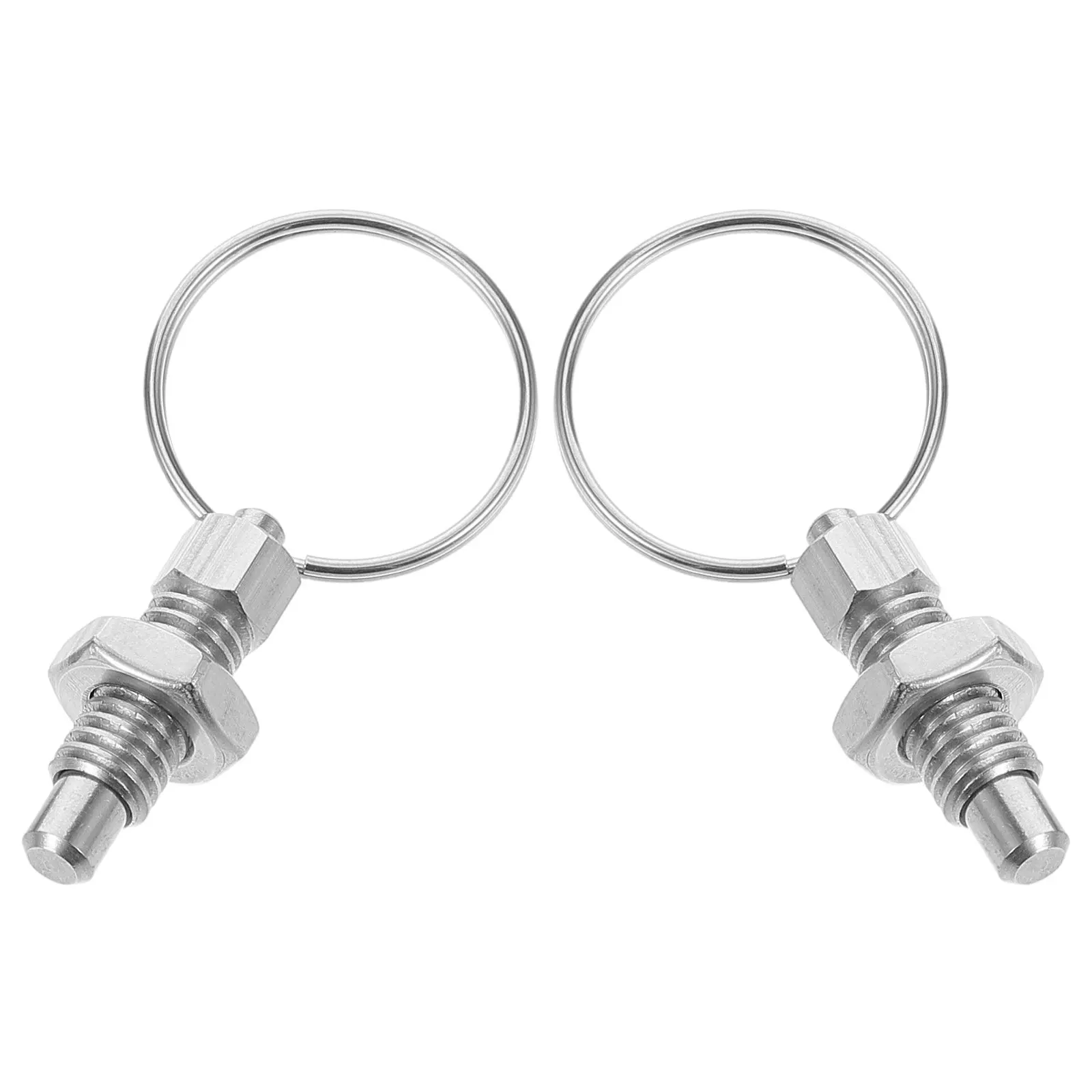 M6 Stainless Steel Spring Loaded Indexing Plunger Pull Ring Threaded Locking Pin Gym Equipment Replacement Adjustable