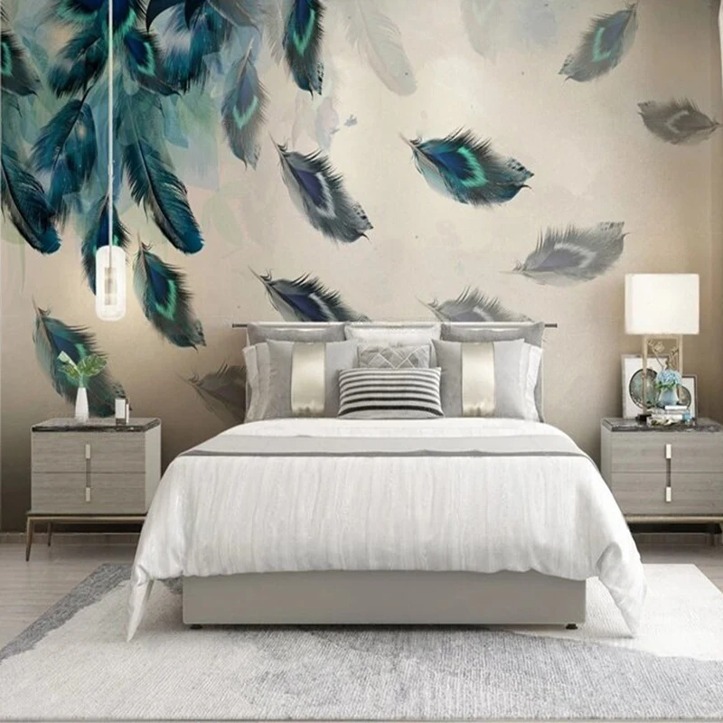 

Original blue and white petal decoration picture for TV bedroom home decoration background wall