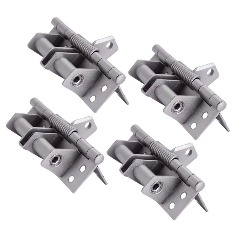 4pcs Multifunctional Auto Close Spring Door Hinges Spring Loaded Door Hinge 90 Degree stay opening features for Various X3UC