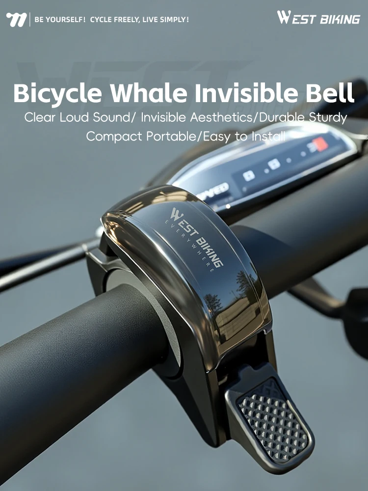 AliExpress West Biking WEST BIKING Invisible Cycling Horn Aluminum Alloy Bicycle Bell Waterproof Crisp Sound Handlebar Mount MTB Road Bike Accessories