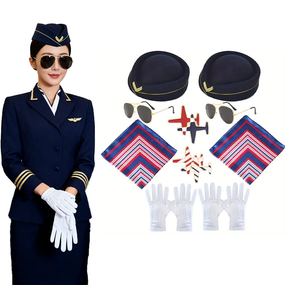 

PESENAR Женская одежда и аксессуары для стюардессы, подходит для стюардессов, чтобы играть в роли стюардессы