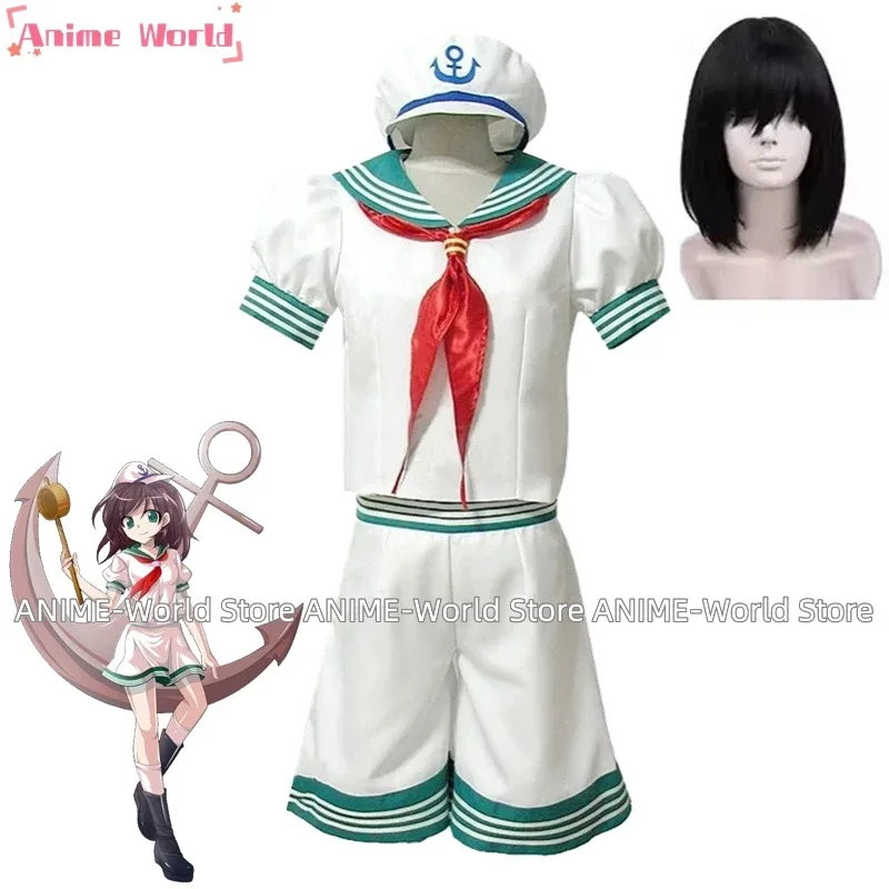 《Custom Size》Anime Touhou Project Minamitsu Murasa Cosplay Costume Sailor Suit Wig Accessory