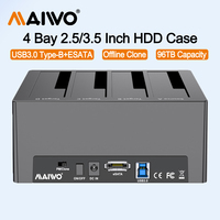 MAIWO 4 Bay Hard Drive Enclosure with Offline Clone for 2.5/3.5 Inch HDD SATA To USB 3.0 ESATA External SSD/HDD Docking Station