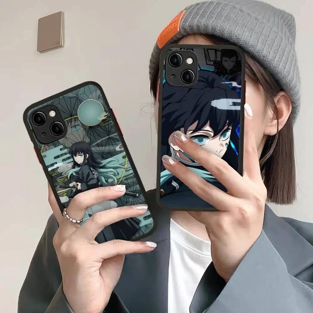 

M-Muichiro Tokito Demon Slayer Phone Case for iPhone 16 15 14 11 12 13 Pro Max X XS Translucent Matte Cover
