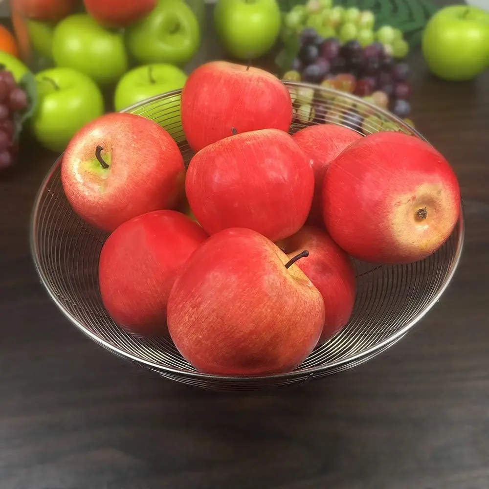 12 Stück künstliche grüne Äpfel aus Kunststoff, gefälschte Früchte, Kiwi, Simulationsfruchtmodell für Zuhause, Küche, Party, Fotoshooting, Dekoration – Detail 10
