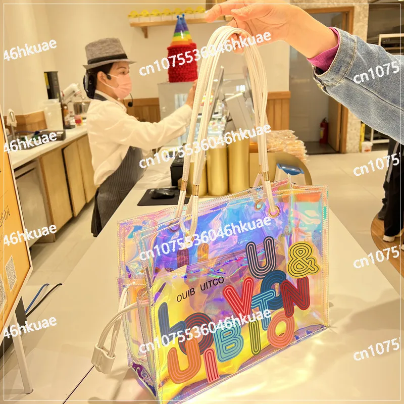 

Лазерная красочная модная сумка на плечо, прозрачная желейная пляжная сумка-тоут под мышками