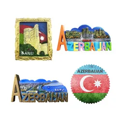 Asia Azerbaijan Baku Tourist Souvenir Magnetic Sticker Fridge Magnetic Refrigerator Decoration Articles Handicraft Gifts
