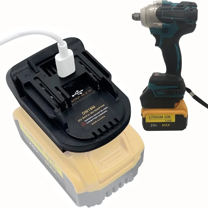 ตัวแปลงตัวแปลงแบตเตอรี่สำหรับ dewal 20V สำหรับ milwaukee แบตเตอรี่ Li-ion 18V เป็นเครื่องมือสว่านไฟฟ้าไร้สาย Makita 18V
