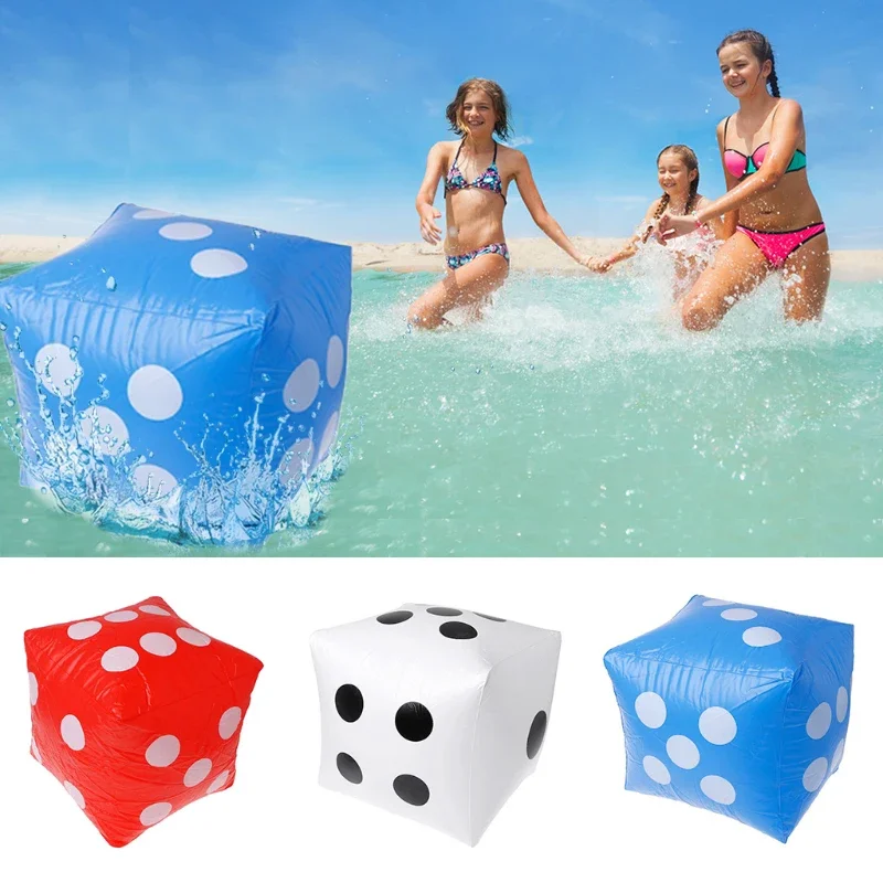 35cm Inflatable Multi Color Dice Toy for Stage Prop, Casino Poker Party, Pool Beach Game