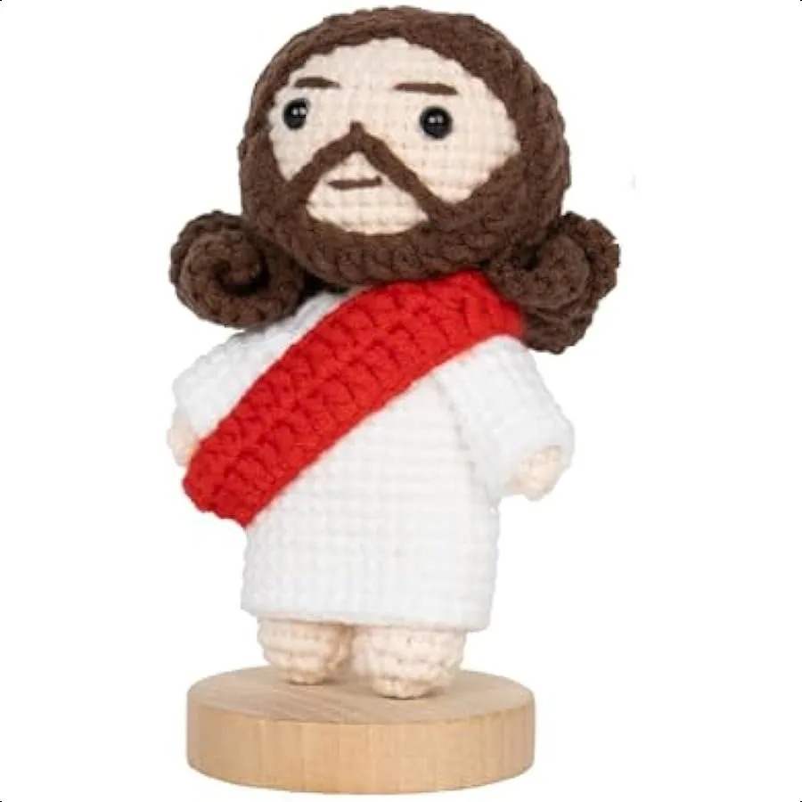 

Choowin Jesus Plush Doll Cute Jesus Doll Jesus Crochet Doll Little Jesus Figures Handmade Emotional Support Crochet Birthday Gi