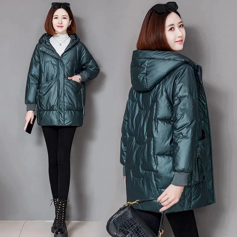 2022 New Winter Jacket Parkas Women Warm Down Cotton Coat Casual Hooded Overcoat Windproof Female Cotton Padded Outwear 4XL H370