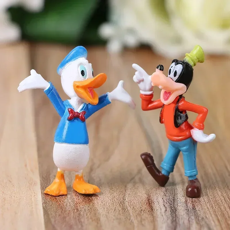 Disney Toys Mickey Mouse Minnie Mouse Donald Duck Anime Action Figures Dolls Cake Decoration Model PVC Toys Kids Birthday Gifts