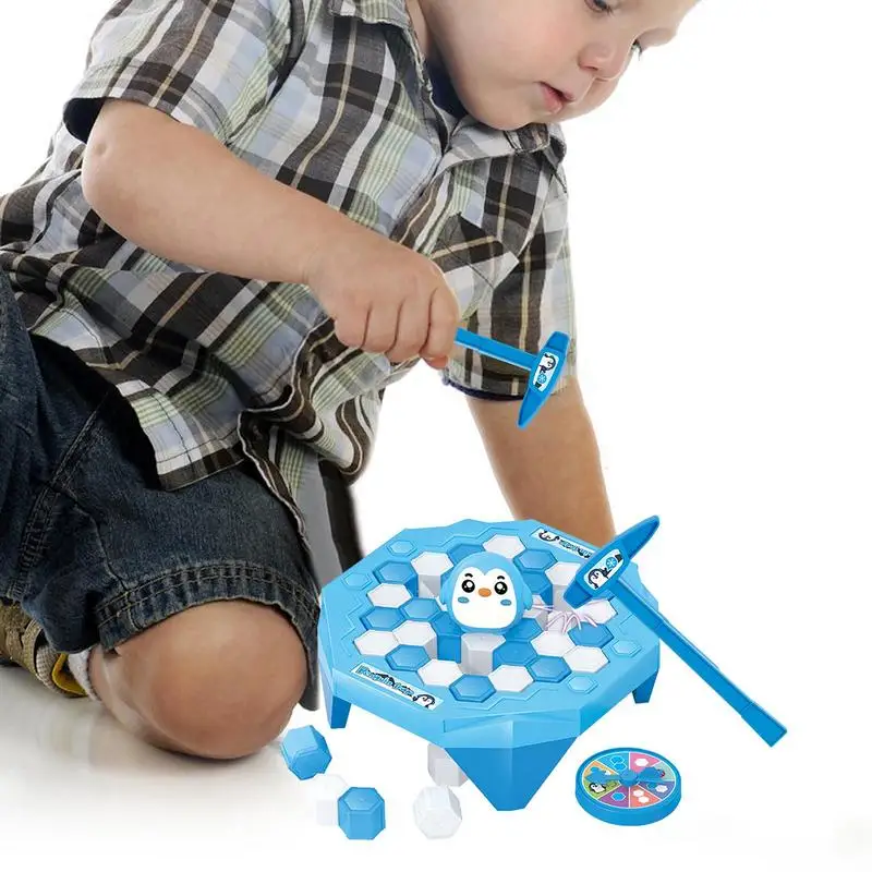 Ice Breaking Game Toy Mini Penguin Trap Breaking Ice Cubes Puzzle Game Toys With Hammers Save Penguin Table Game Educational Toy