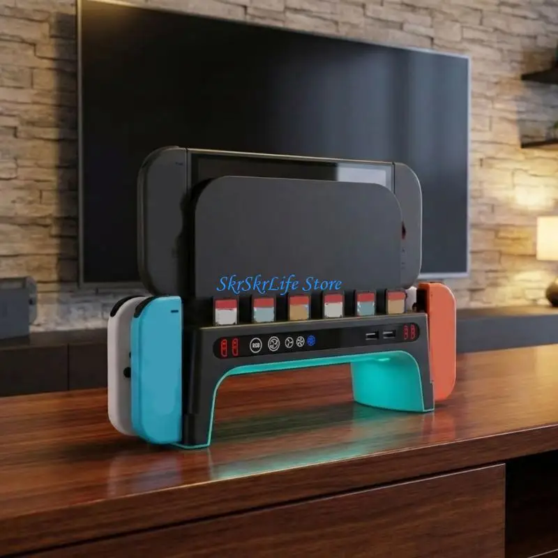 

E65E Universal Desktop Gaming Controller Charging Dock With Colorful Lighting And Powerful Cooling Fan For Improved Gaming