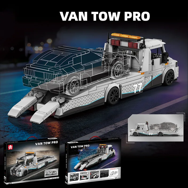 

Набор из 672 деталей: Технический грузовик MOC, конструктор, модель прицепа, кирпичики для сборки, игрушки DIY для детей, подарочный набор на день рождения