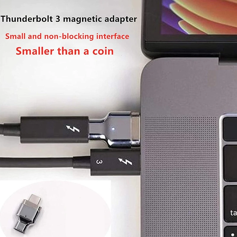 Imagem -04 - Adaptador Usb c Magnético 24pins Conector tipo c Suporte Usb pd Carga Rápida 100w Adequado para Carregamento Thunderbolt3 Adequado para Thunderbolt3