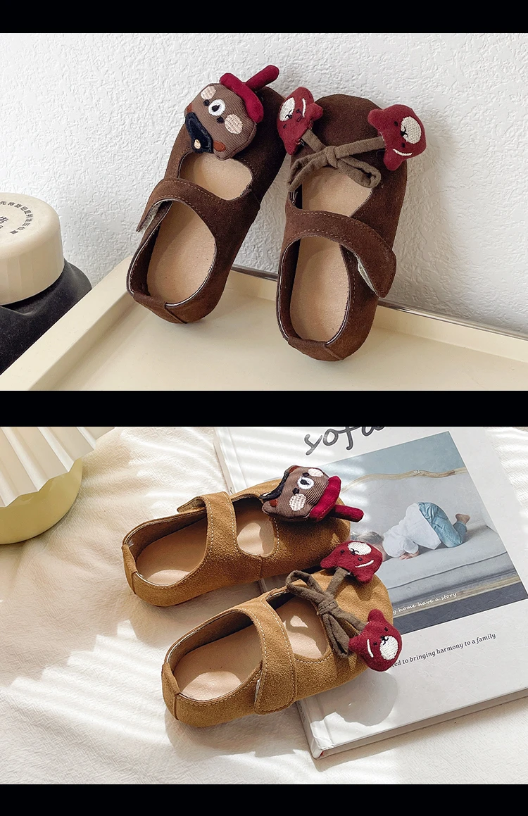 Flache Kinderschuhe mit niedlichen Spielzeugen, Mädchen-Prinzessin-Schuhe, vielseitig, süß, 2025, Herbst, neue Kinder-Lederschuh, runde Zehen, weicher Boden – Detail 6