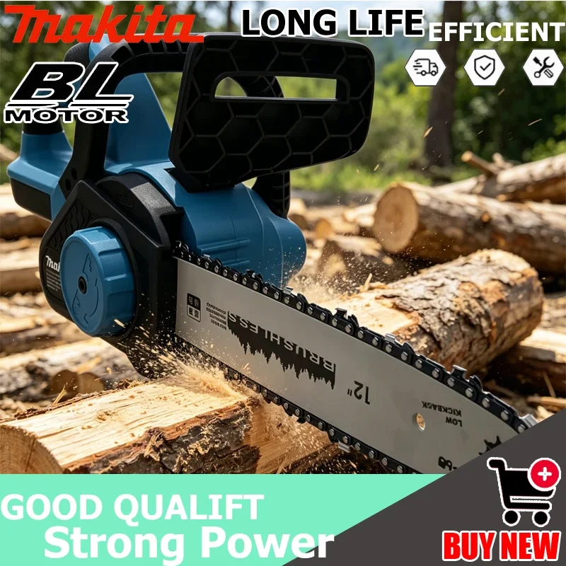 

Аккумуляторная цепная пила Makita 12 дюймов с бесщеточным двигателем, цифровым дисплеем, для обрезки деревьев и веток в саду