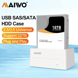 MAIWO HDD Case 2.5/3.5 Inch SAS External Hard Drive Enclosure for 2.5/3.5