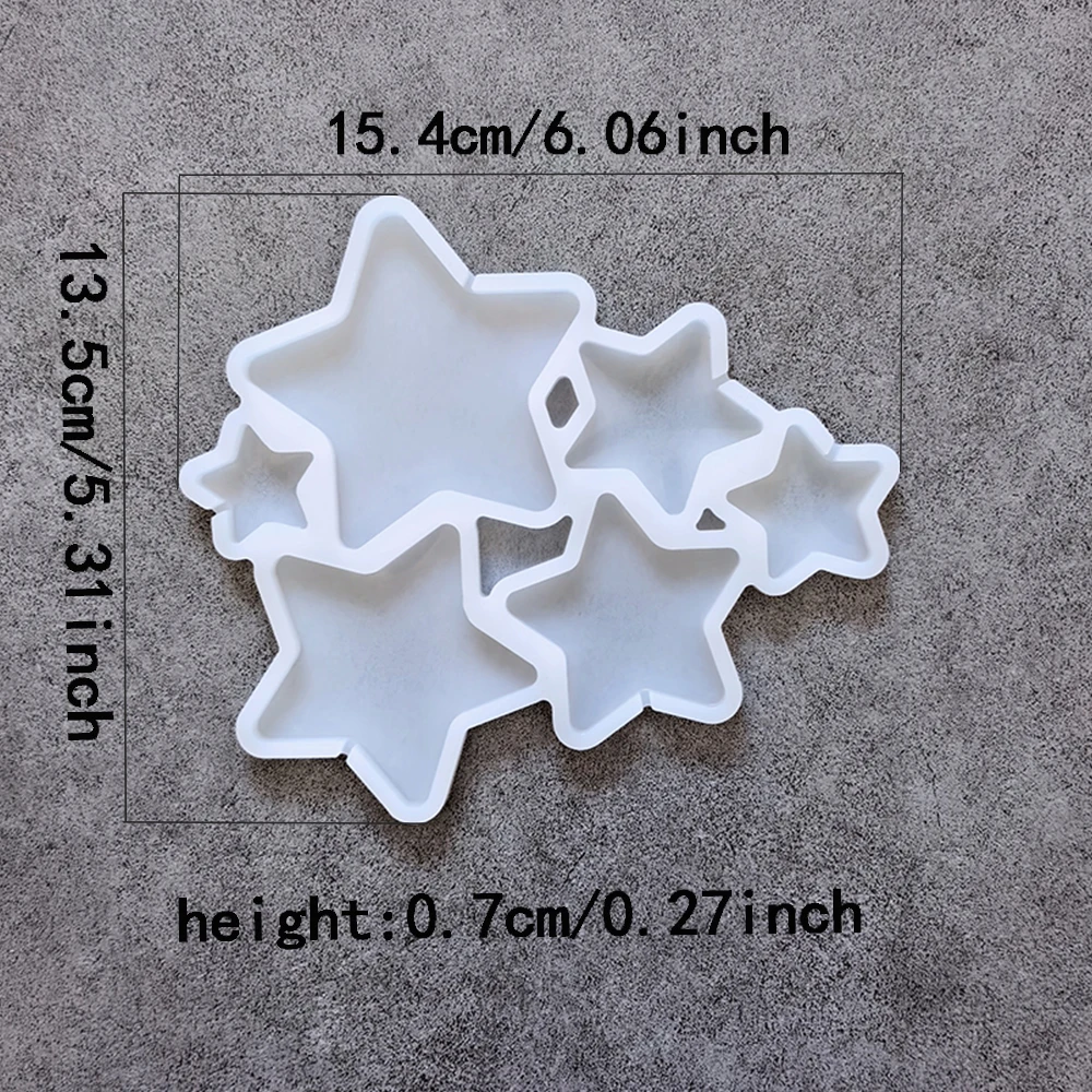 1 unidad de moldes pequeños y con forma de estrella de cinco puntas, utilizados para piruletas, postres, moldes antiadherentes para hornear DIY