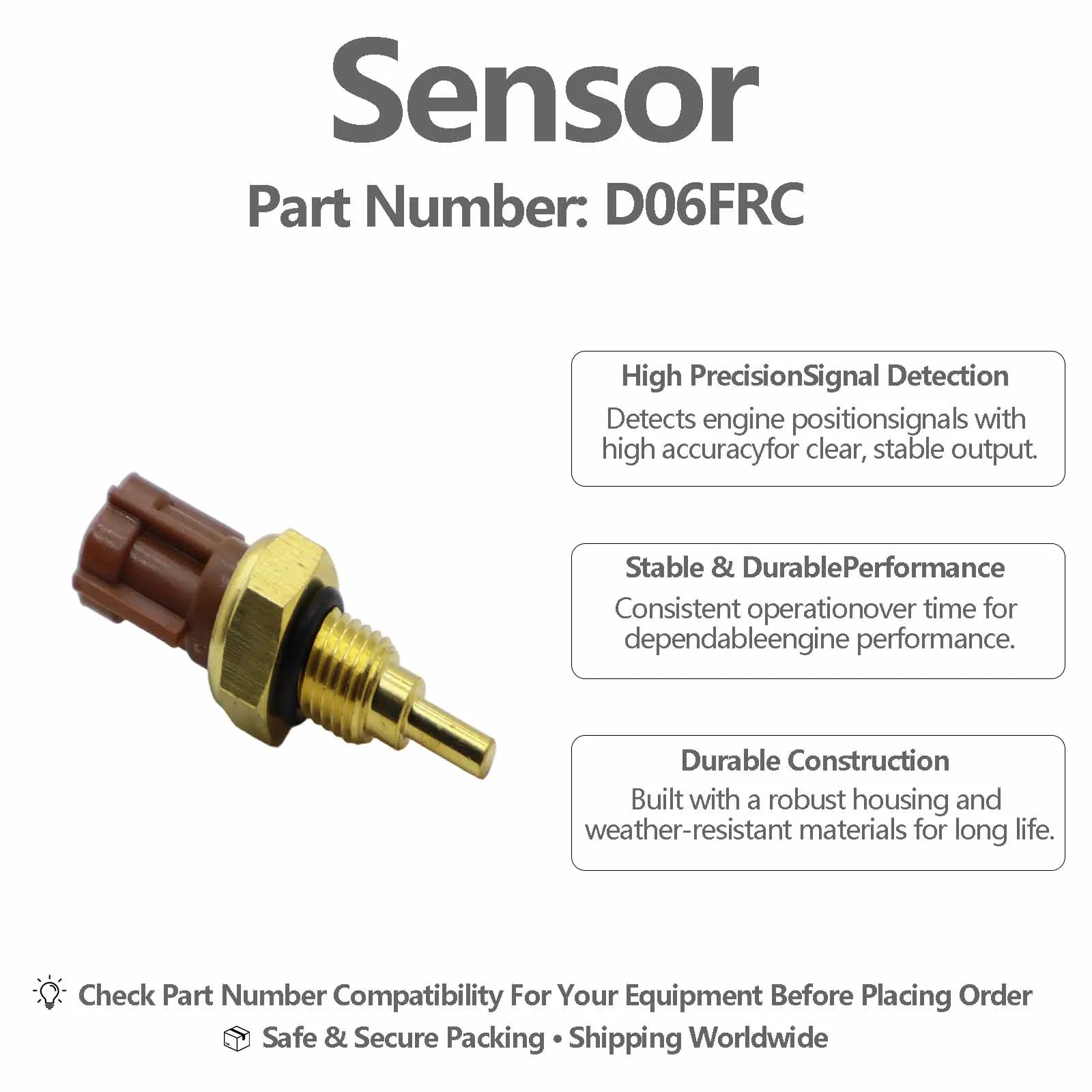 Water Temperature Sensor D06FRC For Construction Machinery Excavator Accessories
